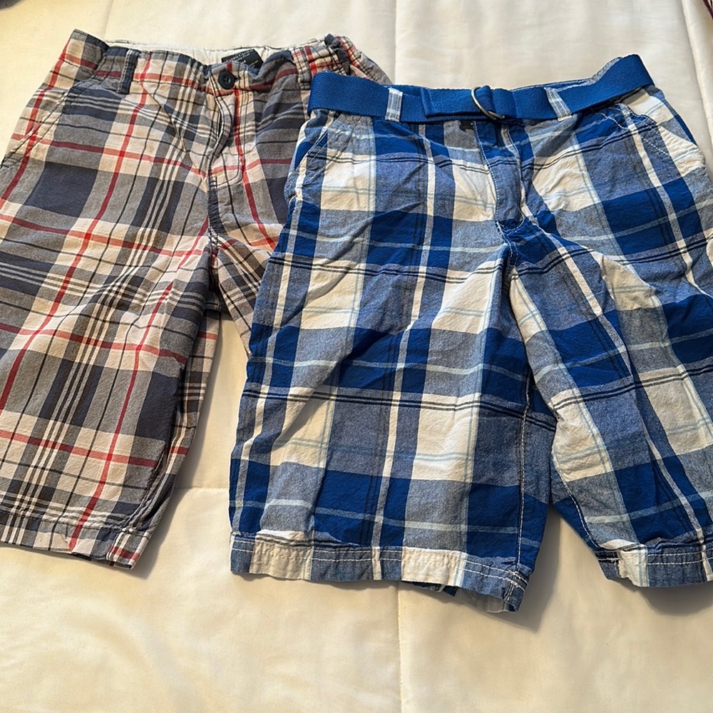 Pair of 2 Faded Glory plaid shorts
